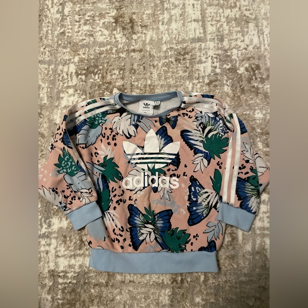 Adidas HER Studio London Animal Flower Print Crew Sweatshirt size S